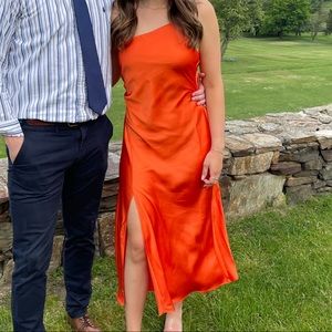 Orange Satin Zara Dress